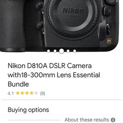 Nikon DSLR D810A with 2 Lens