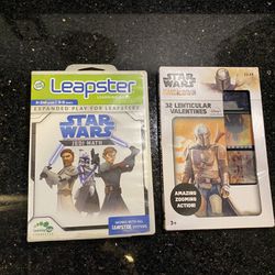 Leap Frog Leapster Star Wars Jedi Math Learning Game & 32 Lenticular Valentines