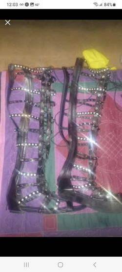 Black&Silver Gladiator Sandals