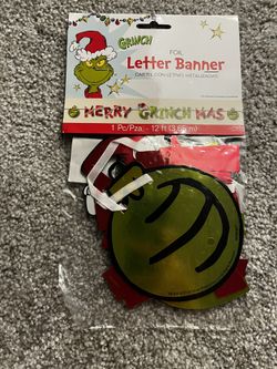 Dr. Seuss Grinch Foil Banner - Green and Red