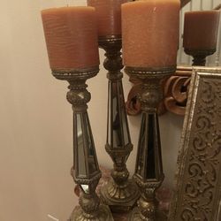 Set Of 3 Candle Pillars