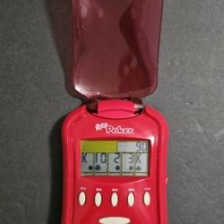 2003 Radica Poker Flip Top Lighted Electronic Handheld Game Tested & Works