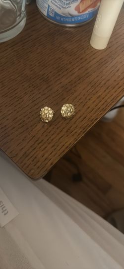 gold nuggets earrings brand new 14k