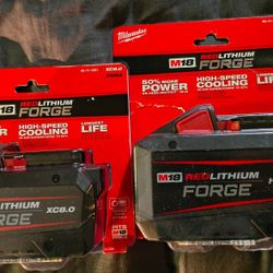 MILWAUKEE RED LITHIUM FORGE XC6.0, XC8.0, HD12.0 BATTERIES