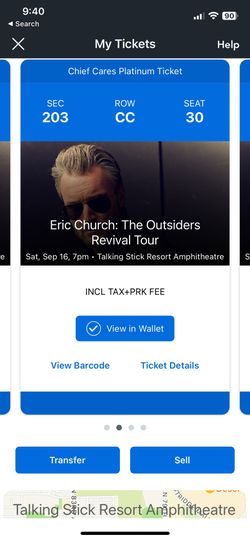 2 Eric Church Great Seats VIP Parking, Entrance & lounge