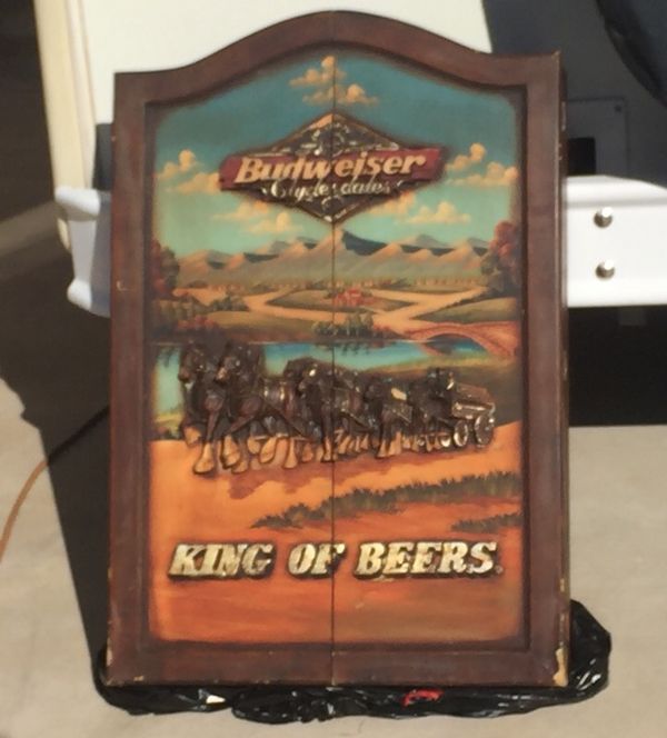 Budweiser Clydesdale Dart Board Cabinet For Sale In Corona Ca