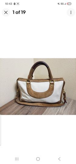 Vintage 14" J. Crew HandBag Purse Bag Brown/Tan Leather With Strap Gorgeous