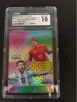 Messi / Yamal 2024 Leaf Special Release Metal Exclusive Legends Edition #1/1 (CGC 10 )