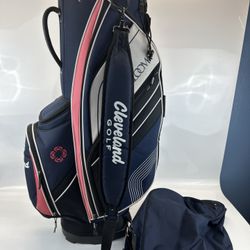 Cleveland Bloom MAX 5 Way Cart Golf Bag Navy Pink Women’s W/ Rain Cover