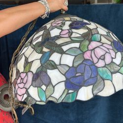 Tiffany Style Hummingbird Hanging Lamp