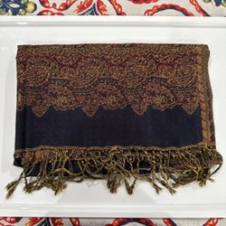 New | Navy Blue Pashmina Shawl