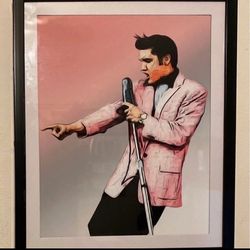 Elvis Presley Custom Art Piece On Black Frame