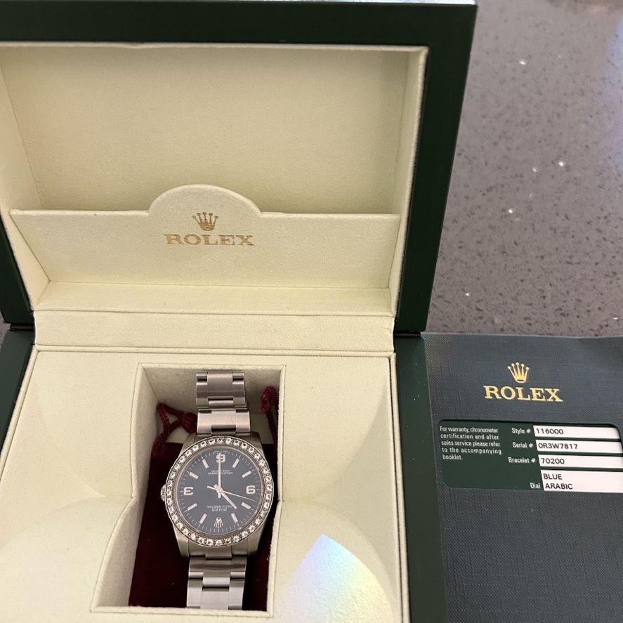 Authentic Rolex 36 Mm Oyster With Diamond Bezel 