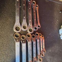 Mac 12pc Vintage Ratcheting Wrench Lot Offset And Flat