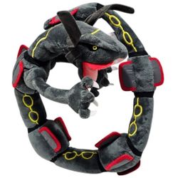 Pokemon Center Shiny Rayquaza Plush 27" Grey Bendable Collectible Exclusive Toy