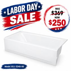 Bootz Maui 60” x 30” Alcove Soaking Bathtub