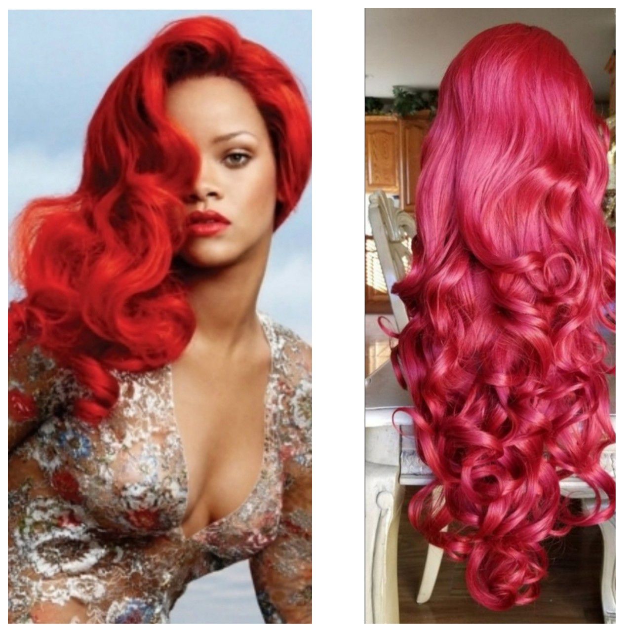 Red Wavy Beauty Lace Front Wig