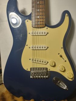 Old '99 blue SQUIER Strat Guitar EXC Pro fret-level setup Spa perfect now 129!