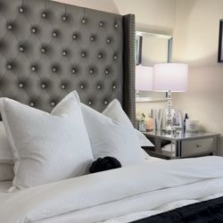 Queen Size Diamond Tufted Bed