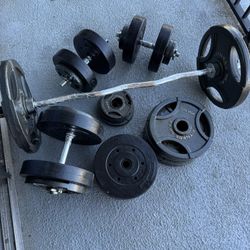 350 LB total Weights (Start your home Gym)