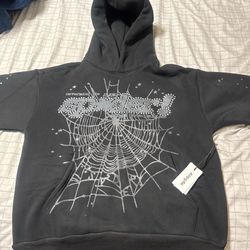 Black Spyder Rhinestone Hoodie
