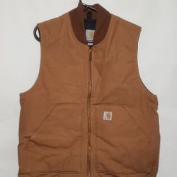 carhartt  vest mens canvas quilted liner size Medium 