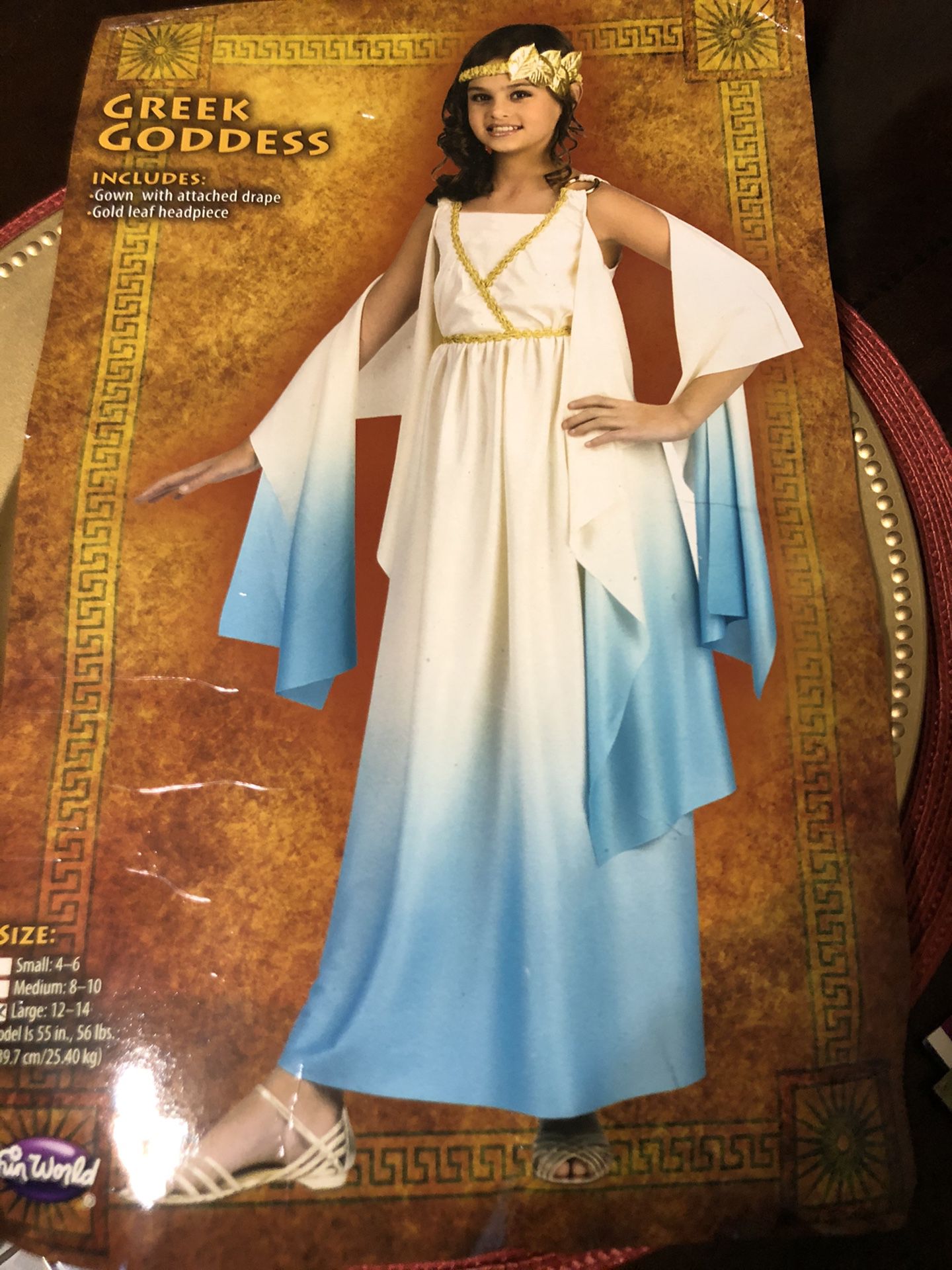 Greek Goddess Costume -Size 12-14