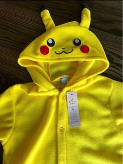 Pikachu Toddler Fleece Hooded Romper