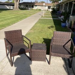 Patio Chairs, Cushions, Table
