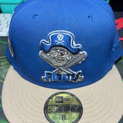 Pittsburgh Pirates Hat 1959 All Star Game Patch Size 8 Fitted Blue New Era Cap