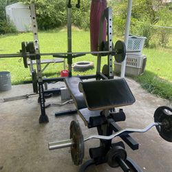 Complete Golden gym Bench With Weights 
