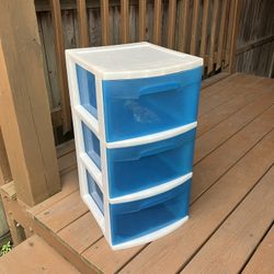 3 Drawer Cart Aqua Blue With Casters - 24” x 13” x 15”