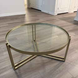 Gold Glass Coffee Table 