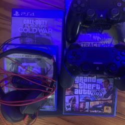 Ps4 With Games And Headset