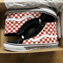 Vans Size 10 Skate Sk8-Hi Reis Checker Shoes & Large Shirt