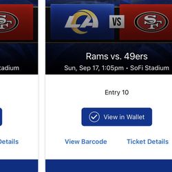 Rams Vs 49ers Tickets