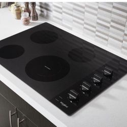 Whirlpool 30 “Electric  Cooktop (Radiant) Smooth Surface Black 4 Burner