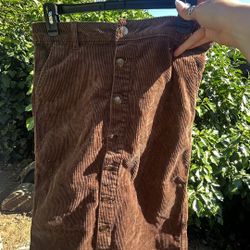 Brown Button Up Skirt 