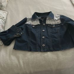 Blue denim jacket  size  medium Ann Taylor