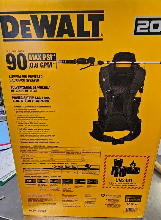 DEWALT
Lithium-Ion Powered Battery Backpack Sprayer