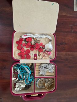 Jewelry Box Filled with Costume Jewelry – Necklaces, Bracelets & More