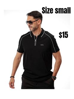 Armani Exchange Black Zip Polo Shirt Size Small excellent condition ❤️❤️091126 4
