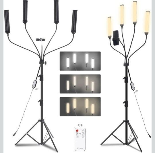 Four-arm LED Photography Light,with Tripod Light Stand and 2.4G Remote **NEW IN BOX**