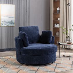 Polyester Recessed Arm Swivel Chair 