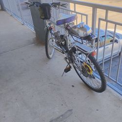 This Motor Is On A Track 8:30 It's A Good Motor 48 Cc's It'll Do 35 To 40 Mph  The Frame Is Kind Of Short  It's Silver Easy To Ride