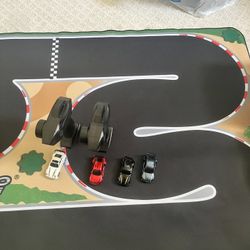 Four Mini Remote Control Cars, Plus Racing Track