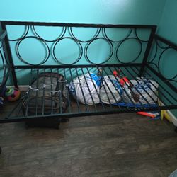 Metal sofa bed including mattress 