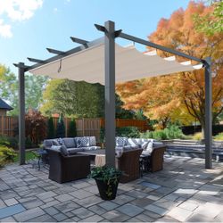 9 x 9ft Aluminum Outdoor Retractable Canopy Pergola NEW!!