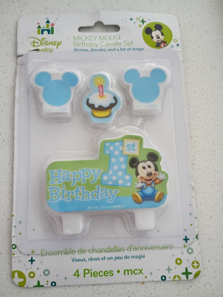 Mickey Mouse 1st Birthday Candle Set