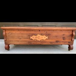 Antique Cedar Chest With Brass Accents